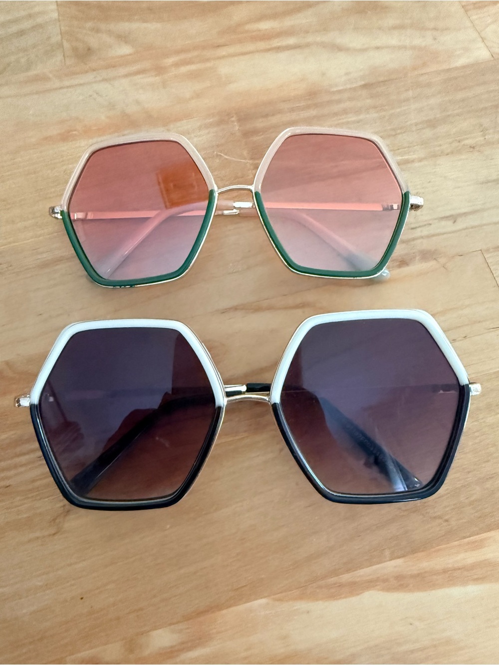 Tabitha Brown x Target Hexagon Sunglasses Bundle 🕶️ Black/White + Pink/Green